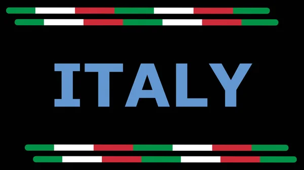 Εικονογράφηση Σλόγκαν Κείμενο Ιταλία Πλαίσιο Ελάχιστο Φόντο Χρωματισμένο Μοντέλο Μέγεθος — Φωτογραφία Αρχείου