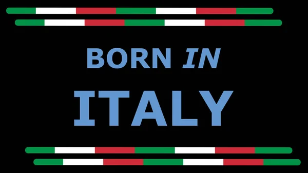 Ilustração Com Slogan Texto Nascido Itália Com Moldura Sobre Fundo — Fotografia de Stock