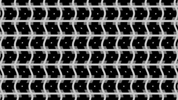 Абстрактна Чорно Біла Анімація Мінімальному Тлі Хвильовим Ефектом Який Змінюється — стокове відео