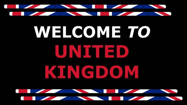 Ilustrace Sloganem Vítejte Velké Británii Rámečkem Minimálním Pozadí Barevný Model — Stock fotografie