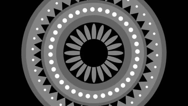 Grafická Kresba Černé Bílé Barvě Stroboskopickým Hypnotickým Efektem Otáčí Směru — Stock video