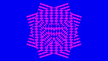 İki renkli ve üst üste binen grafik nesne, merkeze doğru iki zıt yönde dönerler, boyutları değişkendir, hipnotik, psikedelik ve stroboskopik bir etkisi vardır..