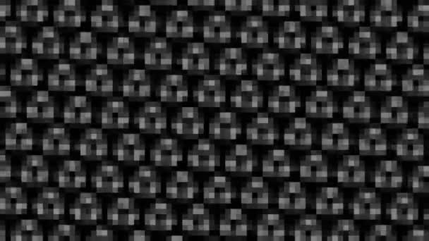 Abstract Animation Black White Minimal Background Mosaic Effect Which Rotates — ストック動画