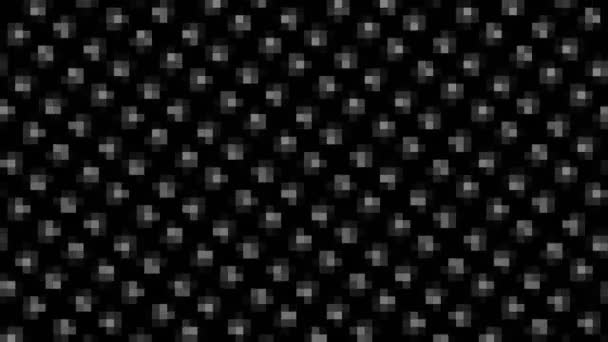 Abstract Animation Black White Minimal Background Mosaic Effect Which Rotates — 图库视频影像