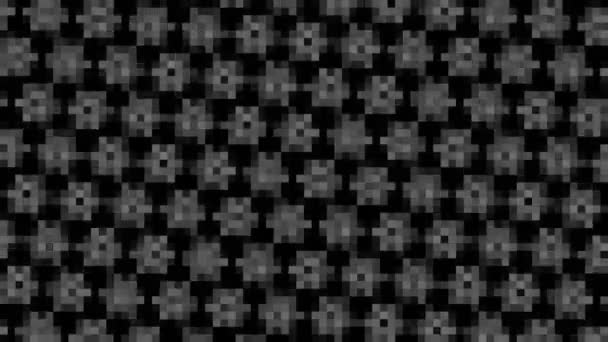 Animation Abstraite Noir Blanc Sur Fond Minimal Avec Effet Mosaïque — Video