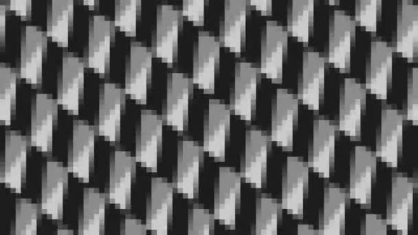 Animación Abstracta Blanco Negro Sobre Fondo Mínimo Con Efecto Mosaico — Vídeos de Stock