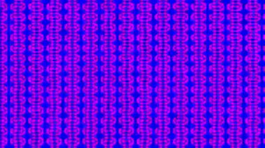 Kaleydoskop animasyonuna sahip renkli grafik deseni, psikedelik, hipnotik ve stroboskopik efektli bir arka planda, 16: 9 video biçiminde