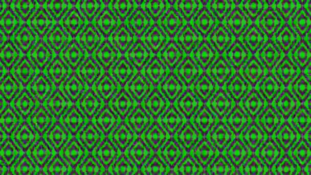 Motif graphique coloré avec animation kaléidoscope, sur un fond à effet psychédélique, hypnotique et stroboscopique, au format vidéo 16 : 9