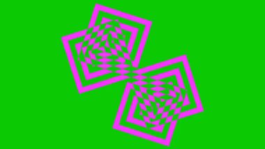 İki renkli ve üst üste binen grafik nesne, merkeze doğru iki zıt yönde dönerler, boyutları değişkendir, hipnotik, psikedelik ve stroboskopik bir etkisi vardır..