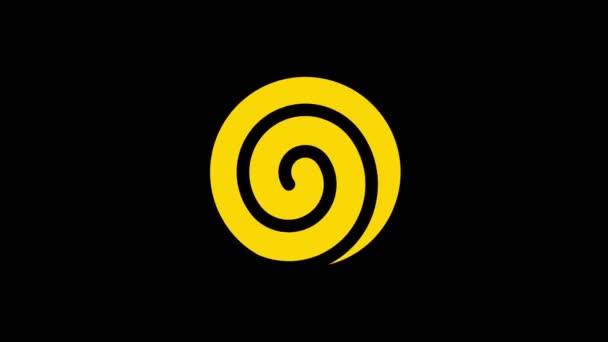 Objet graphique coloré qui tourne dans le sens des aiguilles d'une montre au centre, de taille variable, sur fond d'effet hypnotique, psychédélique et stroboscopique, au format vidéo 16 : 9.