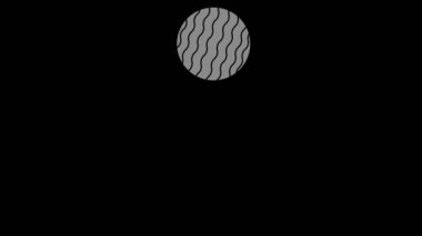 Graphic object in black and white with stroboscopic and hypnotic effect, which rotates clockwise from top left corner along the entire perimeter of the background, in 16: 9 video format