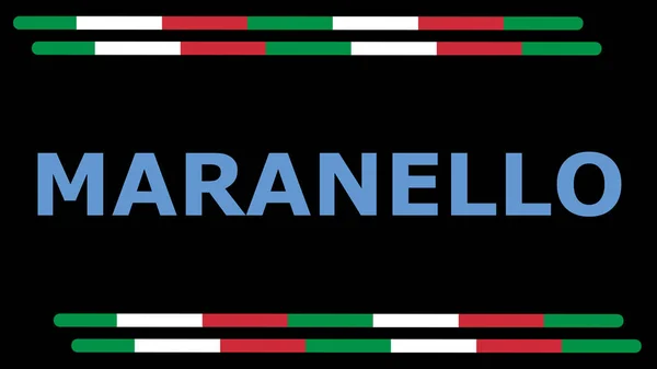 Ilustrace Sloganem Text Maranello Rámem Minimálním Pozadí Barevný Model Velikosti — Stock fotografie