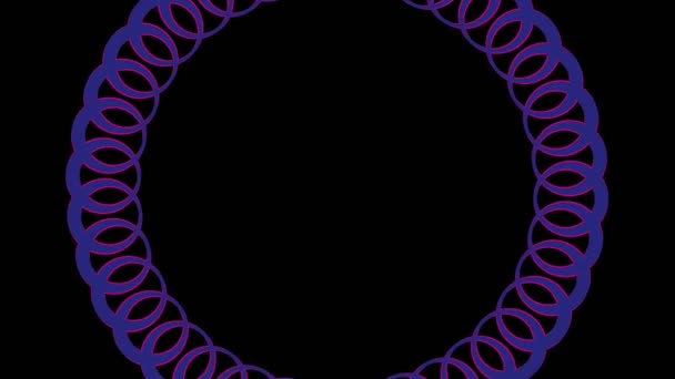 Colored Graphic Object Minimal Black Background Which Rotates Clockwise Reducing — Stock Video