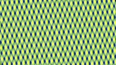 İki renk çubuğu kesişerek eşkenar bir eşkenar dörtgen arkaplan oluşturuyor. Hipnoz etkisi, merkezdeki dayanak noktası ve tüm arkaplanı kaplıyor. Farklı renk şeritlerinden oluşuyor..