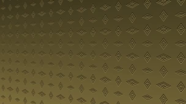 Gold Art Pattern Bas Relief Minimal Black Background Tilted Horizontally — Stock Video