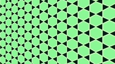 Asgari siyah arkaplan üzerindeki renk deseni, başlangıçta yatay olarak sola eğimli, sonra sağa hareket eder, geometrik şekillerden oluşur, 4k 16: 9 video biçiminde..