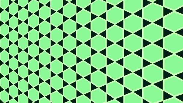 최소의 패턴은 왼쪽으로 수평으로 기울어져 있다가 기하학적 모양으로 구성된 오른쪽으로 — 비디오