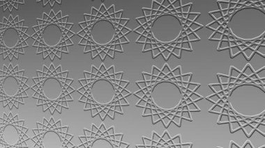 Asgari arkaplanda siyah ve beyaz desen, yatay olarak sola doğru eğilmiş, sonra 4k 16: 9 video formatında renkli şekillerden oluşan sağa doğru hareket eder.