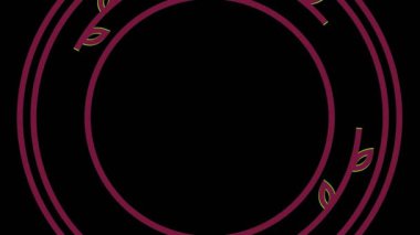 En az siyah arkaplan üzerinde renkli grafik nesne, tam ekrandan sıfıra boyutu küçülterek saat yönünde döndürür, sonra tam ekrana geri döner.