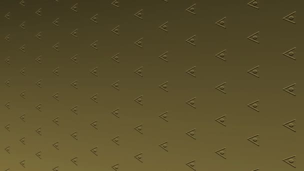 Goldkunstmuster Flachrelief Auf Minimalem Schwarzem Hintergrund Zunächst Horizontal Nach Links — Stockvideo