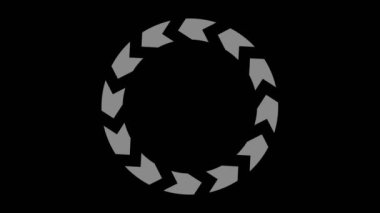 Saat yönünde dönerken ve boyutu 16: 9 video biçiminde artarken, stroboskopik ve hipnotik efektli siyah beyaz çizim