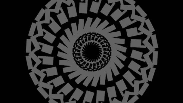 图形绘图为黑白 具有抛物面和催眠效果 同时它以16 9的视频格式顺时针旋转并增大尺寸 — 图库视频影像