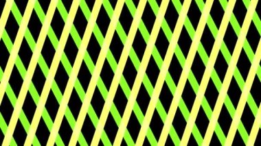 İki renk çubuğu kesişerek eşkenar bir eşkenar dörtgen arkaplan oluşturuyor. Hipnoz etkisi, merkezdeki dayanak noktası ve tüm arkaplanı kaplıyor. Farklı renk şeritlerinden oluşuyor..