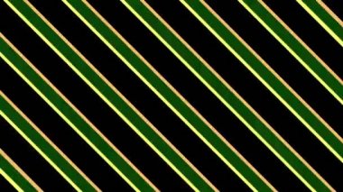 İki renk çubuğu karşı yönde, hipnotik bir etki ile çapraz hareket eder, merkezdeki dayanak noktası ve tüm arkaplanı kaplar, farklı renk şeritlerinden oluşur..
