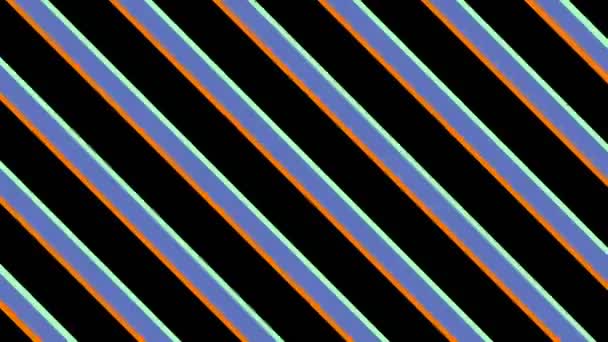 Две Цветовые Полосы Которые Движутся Диагонали Противоположном Направлении Гипнотическим Эффектом — стоковое видео