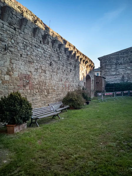 Buonconvento Μεσαιωνικό Χωριό Στην Τοσκάνη Ιταλία Περιτριγυρισμένο Από Τείχη Χτισμένα — Φωτογραφία Αρχείου