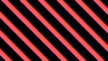 İki renk çubuğu karşı yönde, hipnotik bir etki ile çapraz hareket eder, merkezdeki dayanak noktası ve tüm arkaplanı kaplar, farklı renk şeritlerinden oluşur..