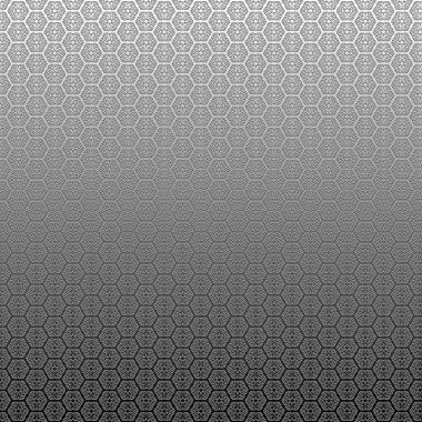 Arka planda tekrarlayan geometrik şekiller içeren kabartma çizimi. Desen, ağ, duvar kağıdı, dijital grafikler ve sanatsal dekorasyonlar için siyah ve beyaz tasarım.