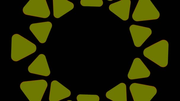 Gekleurde Grafische Object Een Minimale Zwarte Achtergrond Die Draait Met — Stockvideo