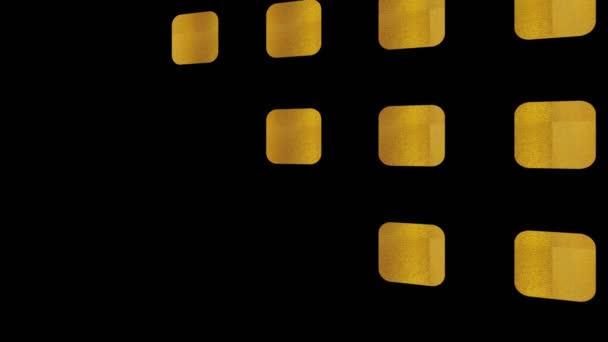 Goldfarbenes Art Deco Muster Auf Minimalem Schwarzem Hintergrund Zunächst Horizontal — Stockvideo