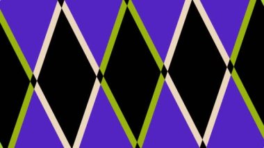 İki renk çubuğu kesişerek eşkenar bir eşkenar dörtgen arkaplan oluşturuyor. Hipnoz etkisi, merkezdeki dayanak noktası ve tüm arkaplanı kaplıyor. Farklı renk şeritlerinden oluşuyor..