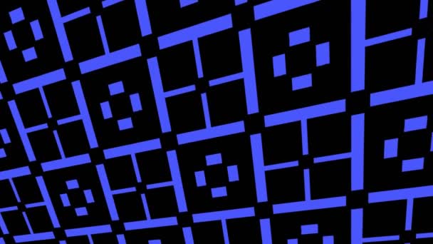 Modèle de couleur avec des formes géométriques sur un fond noir minimal, incliné horizontalement et verticalement, d'abord de gauche puis se déplaçant vers la droite, composé de formes géométriques.