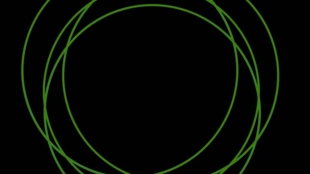 Colored Graphic Object Minimal Black Background Which Rotates Clockwise Reducing — Stock Video