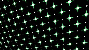 Geometrik şekilli küçük siyah arkaplan üzerinde renk deseni, yatay ve dikey eğimli, başlangıçta soldan sağa hareket ediyor, geometrik şekillerden oluşuyor..