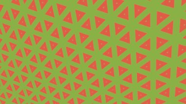 Geometrik şekilli küçük siyah arkaplan üzerinde renk deseni, yatay ve dikey eğimli, başlangıçta soldan sağa hareket ediyor, geometrik şekillerden oluşuyor..