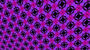 Geometrik şekilli küçük siyah arkaplan üzerinde renk deseni, yatay ve dikey eğimli, başlangıçta soldan sağa hareket ediyor, geometrik şekillerden oluşuyor..