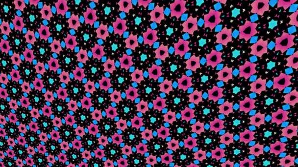 Color Pattern Geometric Shapes Minimal Black Background Horizontally Vertically Inclined — Stock Video