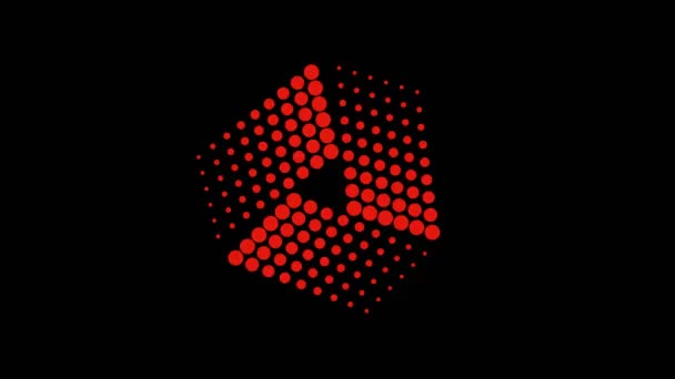 Objet graphique coloré qui tourne dans le sens des aiguilles d'une montre au centre, de taille variable, sur fond d'effet hypnotique, psychédélique et stroboscopique, au format vidéo 16 : 9.