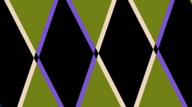 İki renk çubuğu kesişerek eşkenar bir eşkenar dörtgen arkaplan oluşturuyor. Hipnoz etkisi, merkezdeki dayanak noktası ve tüm arkaplanı kaplıyor. Farklı renk şeritlerinden oluşuyor..