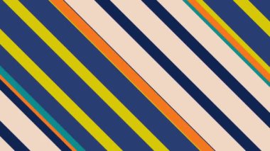 İki renk çubuğu karşı yönde, hipnotik bir etki ile çapraz hareket eder, merkezdeki dayanak noktası ve tüm arkaplanı kaplar, farklı renk şeritlerinden oluşur..