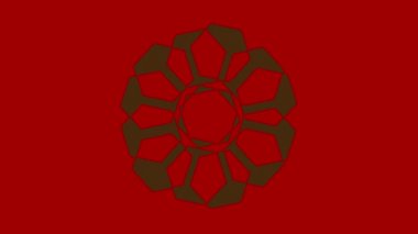 İki renkli ve üst üste binen grafik nesne, merkeze doğru iki zıt yönde dönerler, boyutları değişkendir, hipnotik, psikedelik ve stroboskopik bir etkisi vardır..