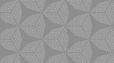 Siyah beyaz desenli, stroboskopik ve hipnotik etkiye sahip grafiksel desen, boyutu artarken ve sonra 16: 9 video biçiminde küçültürken,