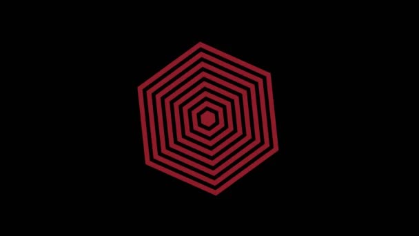 Objet graphique coloré qui tourne dans le sens des aiguilles d'une montre au centre, de taille variable, sur fond d'effet hypnotique, psychédélique et stroboscopique, au format vidéo 16 : 9.