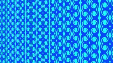 Asgari siyah arkaplan üzerindeki renk deseni, başlangıçta yatay olarak sola eğimli, sonra sağa hareket eder, geometrik şekillerden oluşur, 4k 16: 9 video biçiminde..