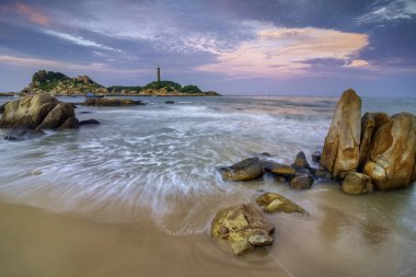 Ke Ga deniz feneri, Phan Thiet, Binh Thuan, Orta Vietnam 'da ziyaret etmek için ünlü bir yer.