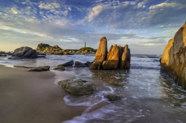 Ke Ga deniz feneri, Phan Thiet, Binh Thuan, Orta Vietnam 'da ziyaret etmek için ünlü bir yer.